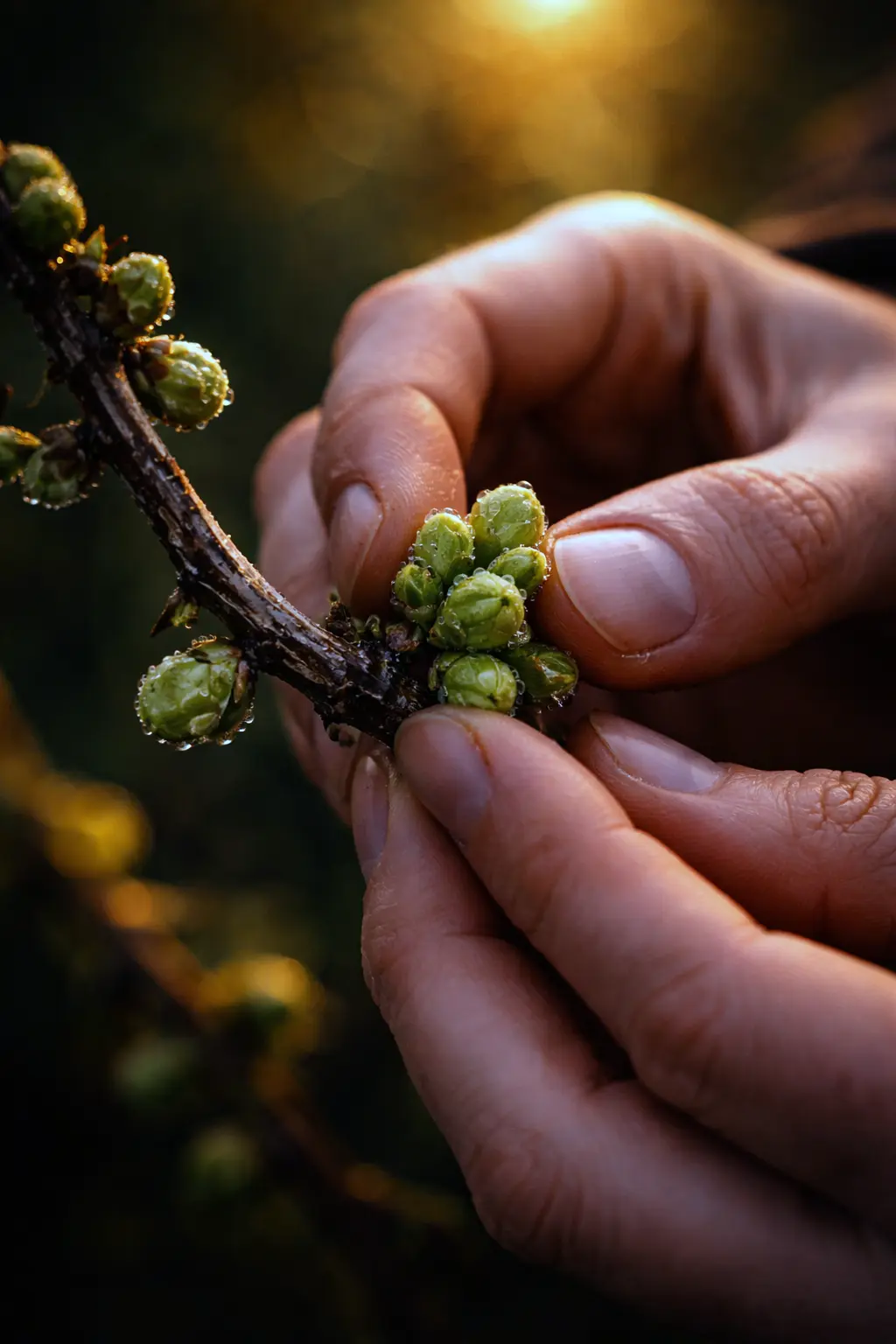 Photo of Harvesting plant buds for gemmotherapy